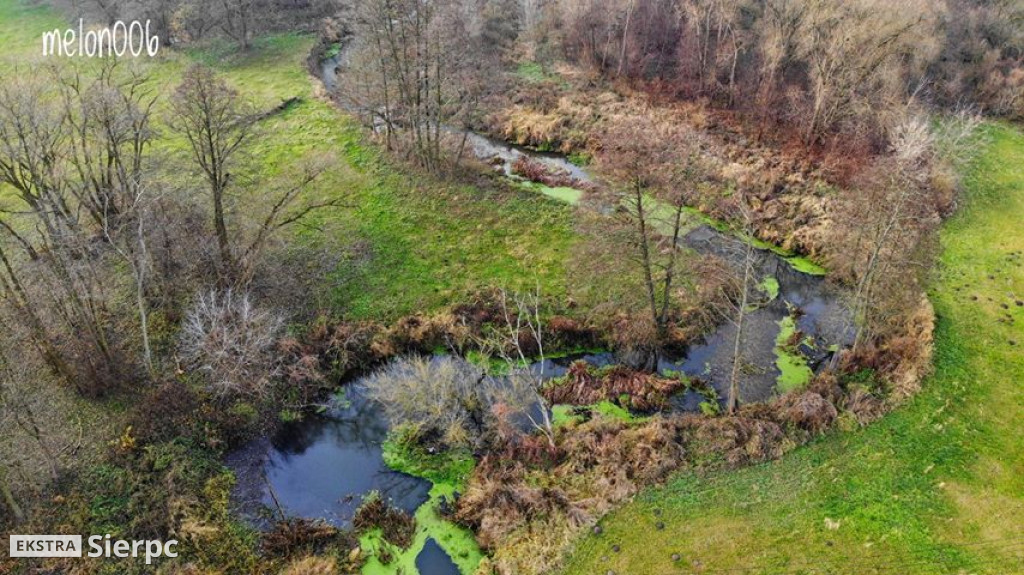 Sierpienica i przyroda w jesiennych barwach z lotu ptaka