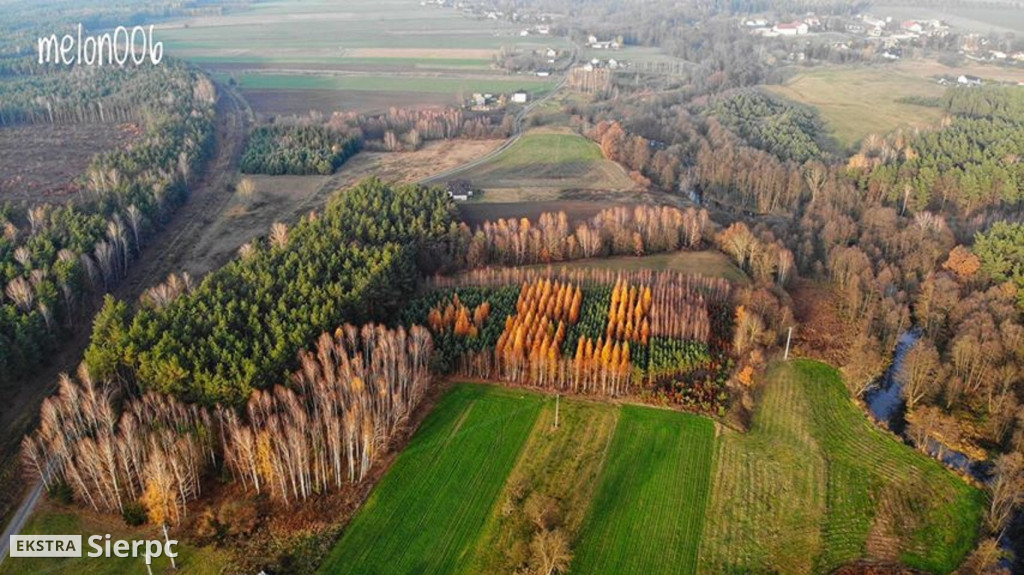 Sierpienica i przyroda w jesiennych barwach z lotu ptaka