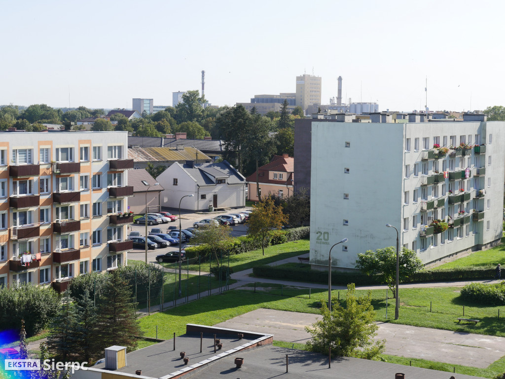 Sierpc widziany z dachu bloku