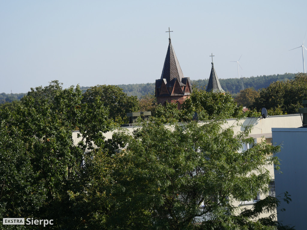 Sierpc widziany z dachu bloku