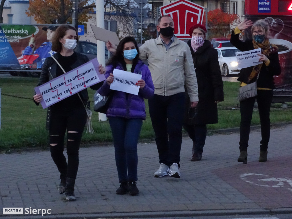 Protest w Sierpcu - blokada na rondzie