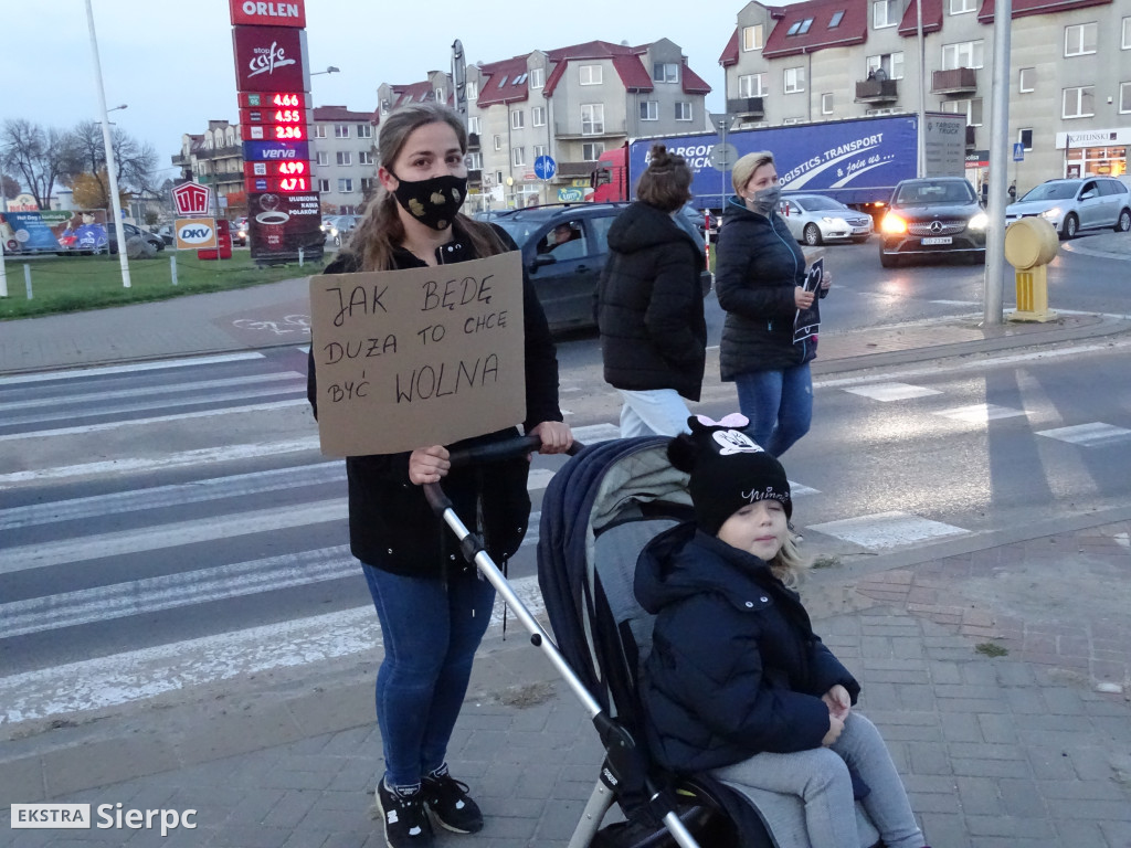Protest w Sierpcu - blokada na rondzie