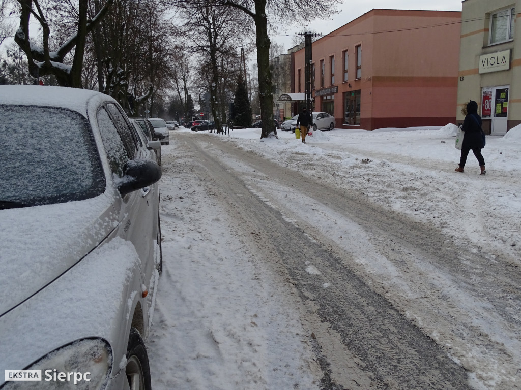 Zimowe drogi w powiecie sierpeckim